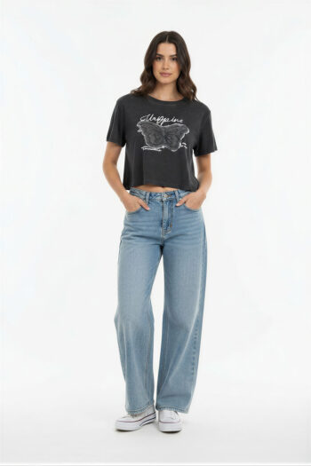 PLAYERA MARIPOSA APLICACIÓN ENCAJE