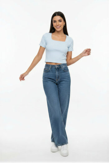 PLAYERA RAYAS CUELLO CUADRADO