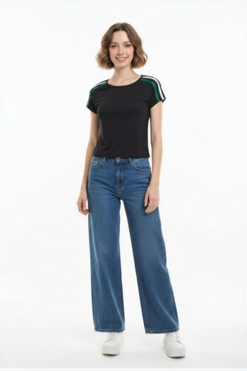 PLAYERA CROP BIES CONTRASTE