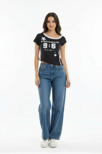 PLAYERA ASIMÉTRICA ESTAMPADA
