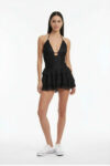 VESTIDO ENCAJE HALTER CORTO