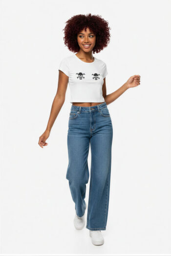 PLAYERA CROP ESTAMPADA